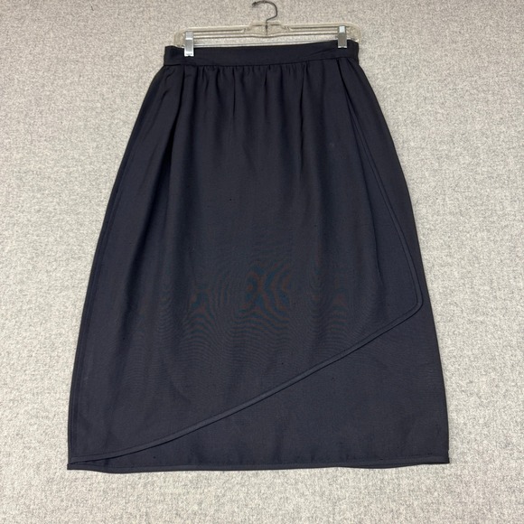 Emanuel Ungaro Parallele Paris Dresses & Skirts - Emanuel Ungaro Parallele Paris Silk Wrap Skirt IT 44 US 8 Navy Blue Vintage Ital